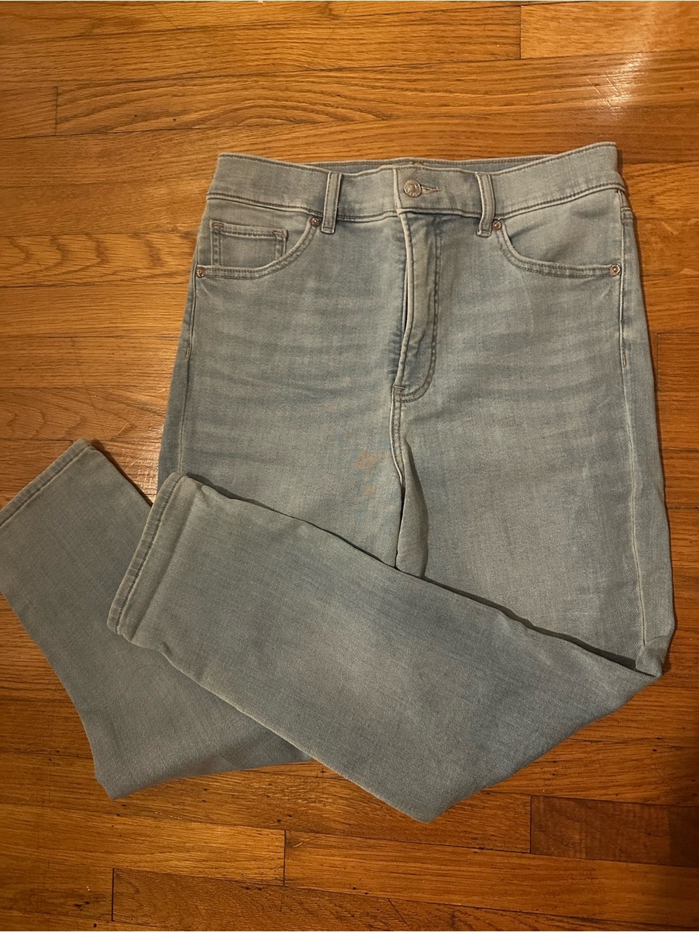 Express soft blue NEW mom jeans